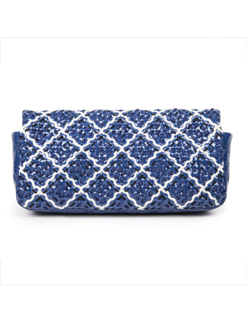 Blue and black wand CHANEL patent leather bag