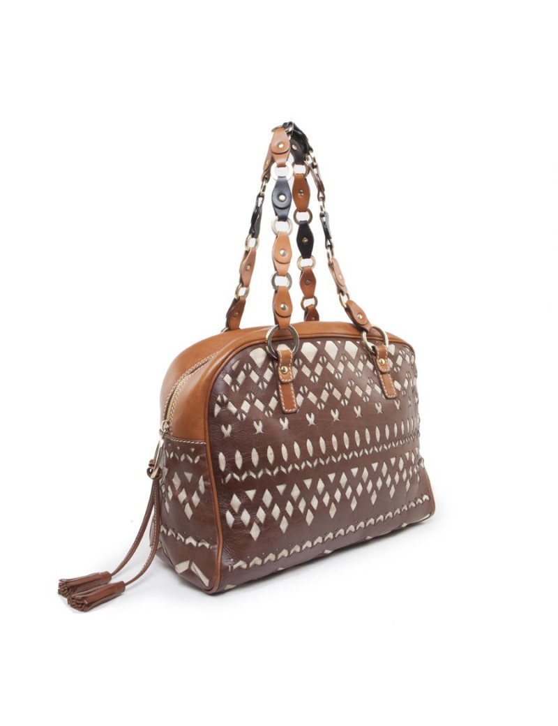 MISSONI brown leather bag