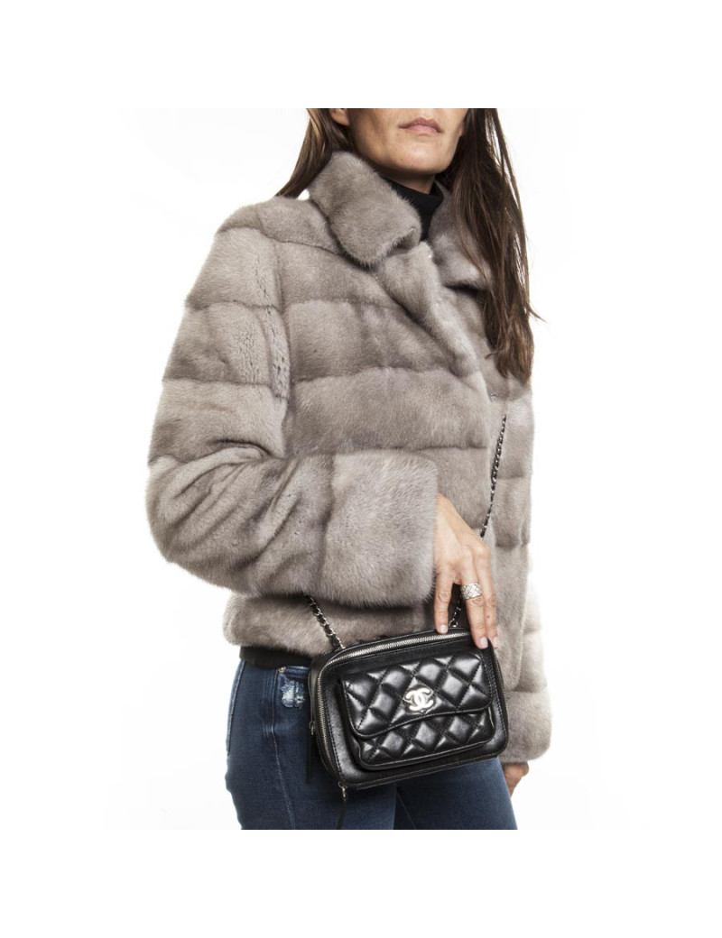 Mini sac CHANEL cuir matelassé noir 