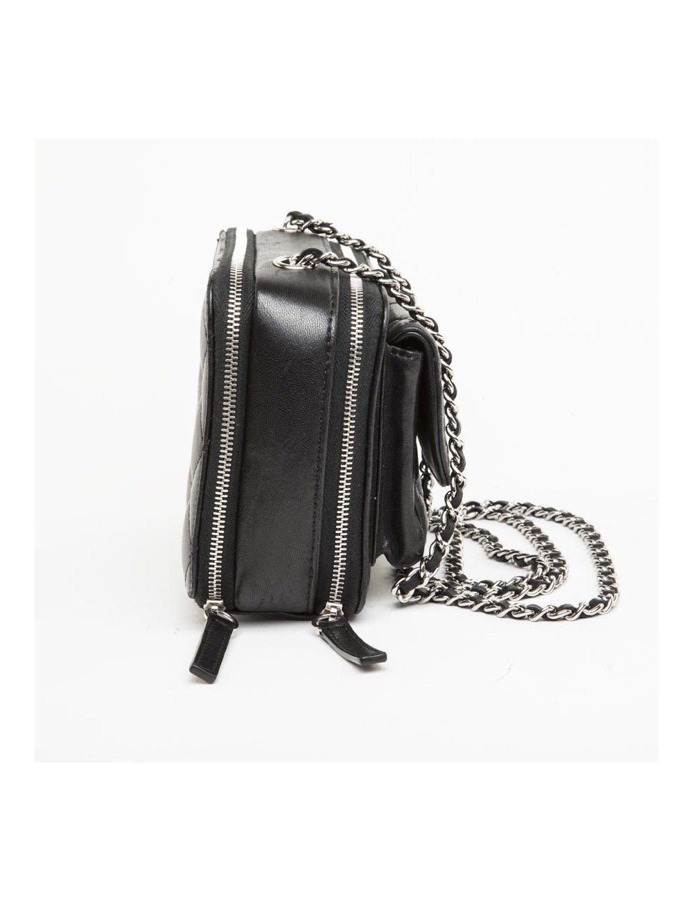 Mini sac CHANEL cuir matelassé noir 