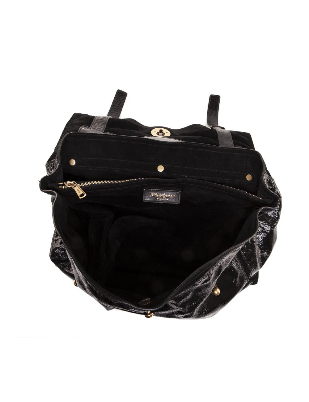 Sac Muse II YVES SAINT LAURENT cuir verni noir