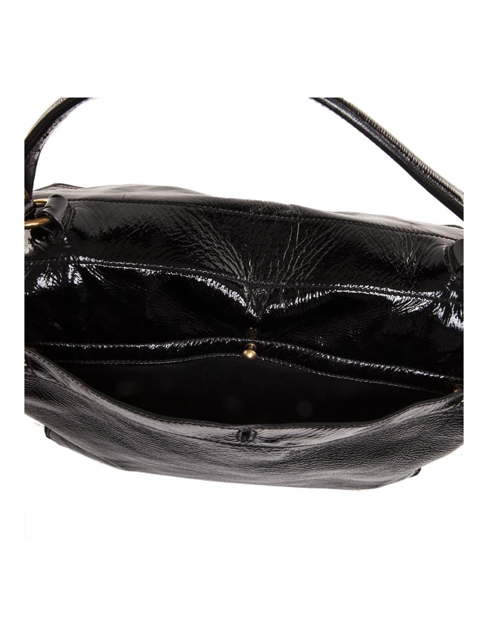 Sac Muse II YVES SAINT LAURENT cuir verni noir