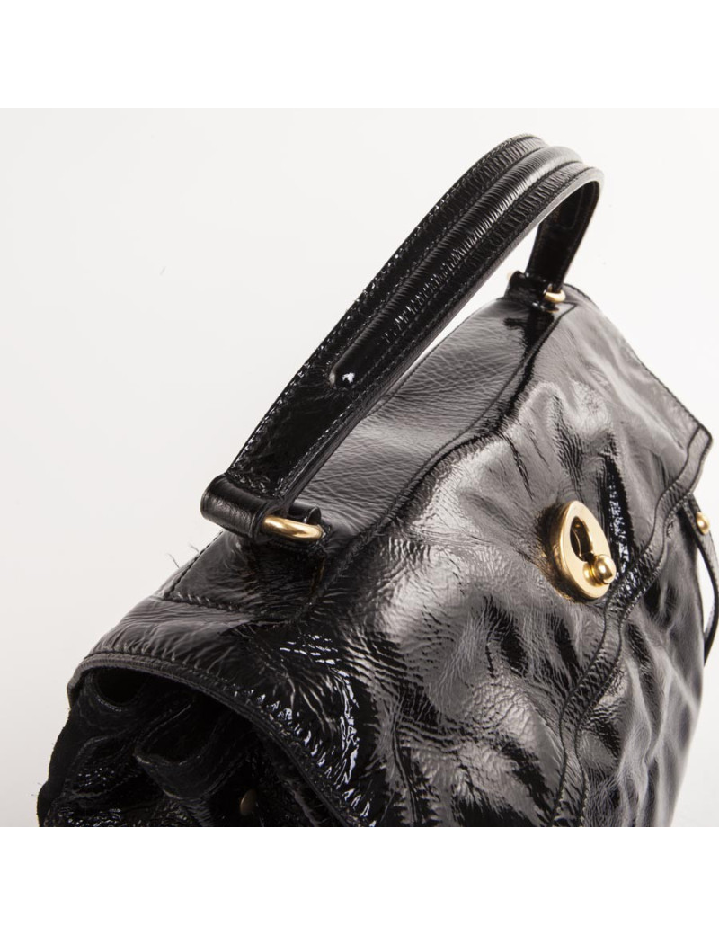 "Muse Two" YVES SAINT LAURENT patent leather black bag