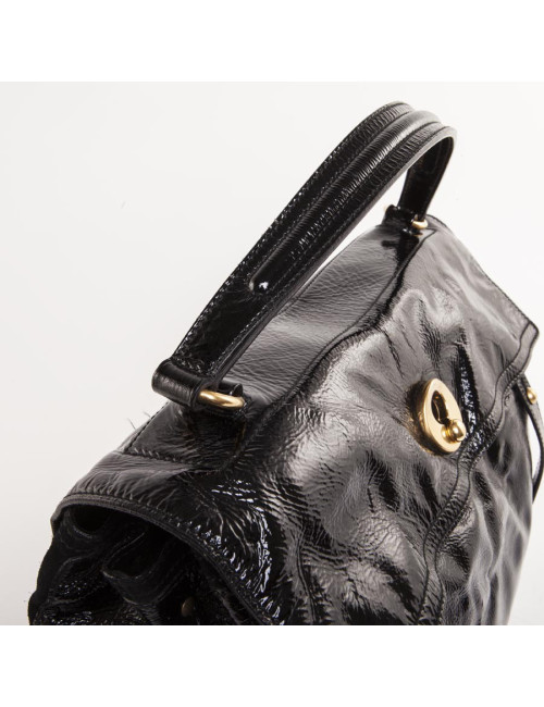 Sac Muse II YVES SAINT LAURENT cuir verni noir