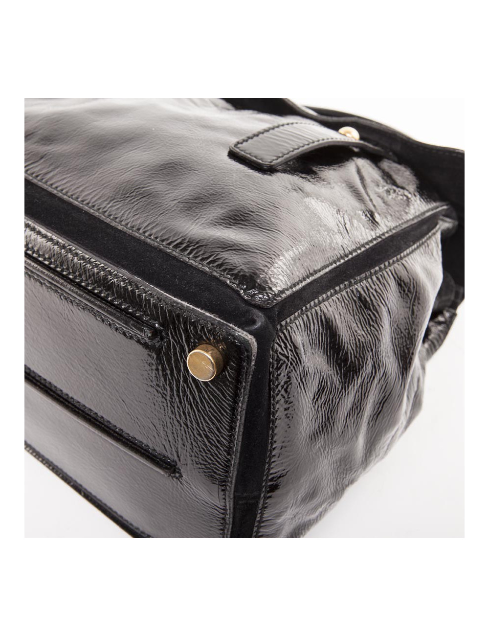 "Muse Two" YVES SAINT LAURENT patent leather black bag