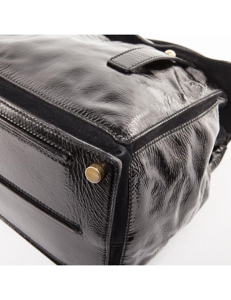 "Muse Two" YVES SAINT LAURENT patent leather black bag