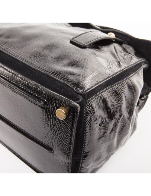 Sac Muse II YVES SAINT LAURENT cuir verni noir