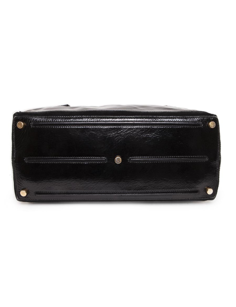 "Muse Two" YVES SAINT LAURENT patent leather black bag