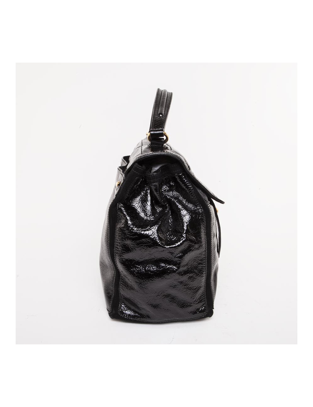 Sac Muse II YVES SAINT LAURENT cuir verni noir