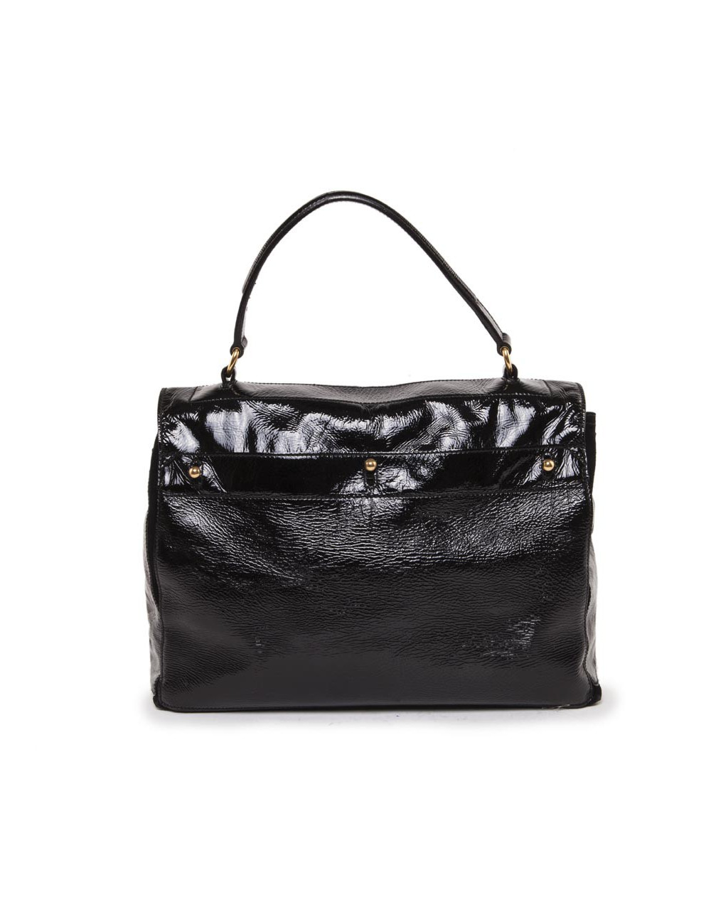 Sac Muse II YVES SAINT LAURENT cuir verni noir
