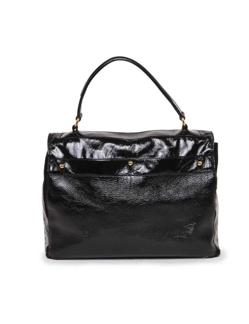 Sac Muse II YVES SAINT LAURENT cuir verni noir