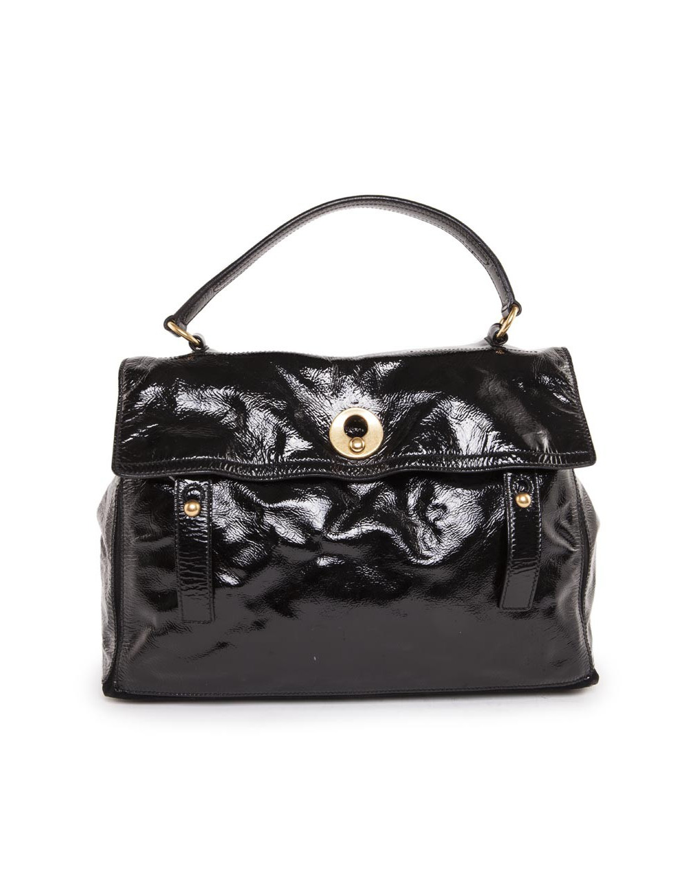 Sac Muse II YVES SAINT LAURENT cuir verni noir