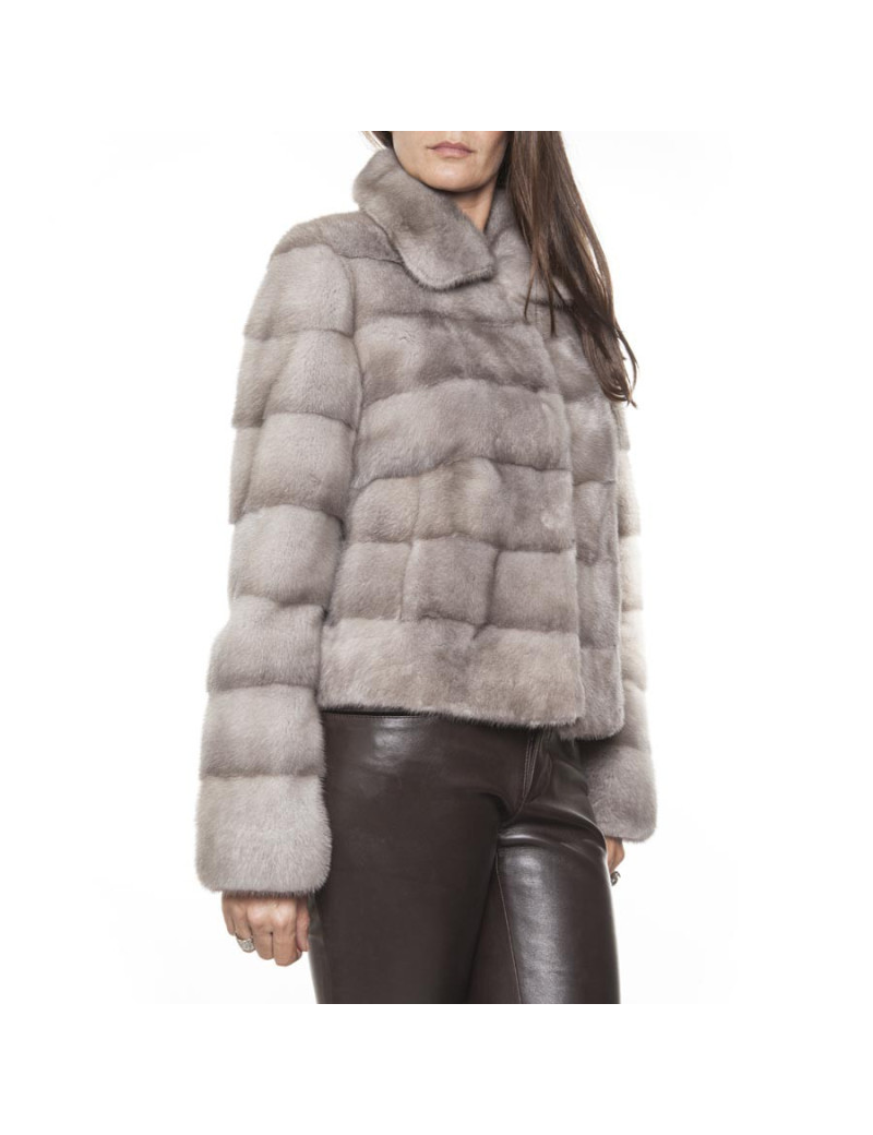 Veste RIZAL fourrure grise