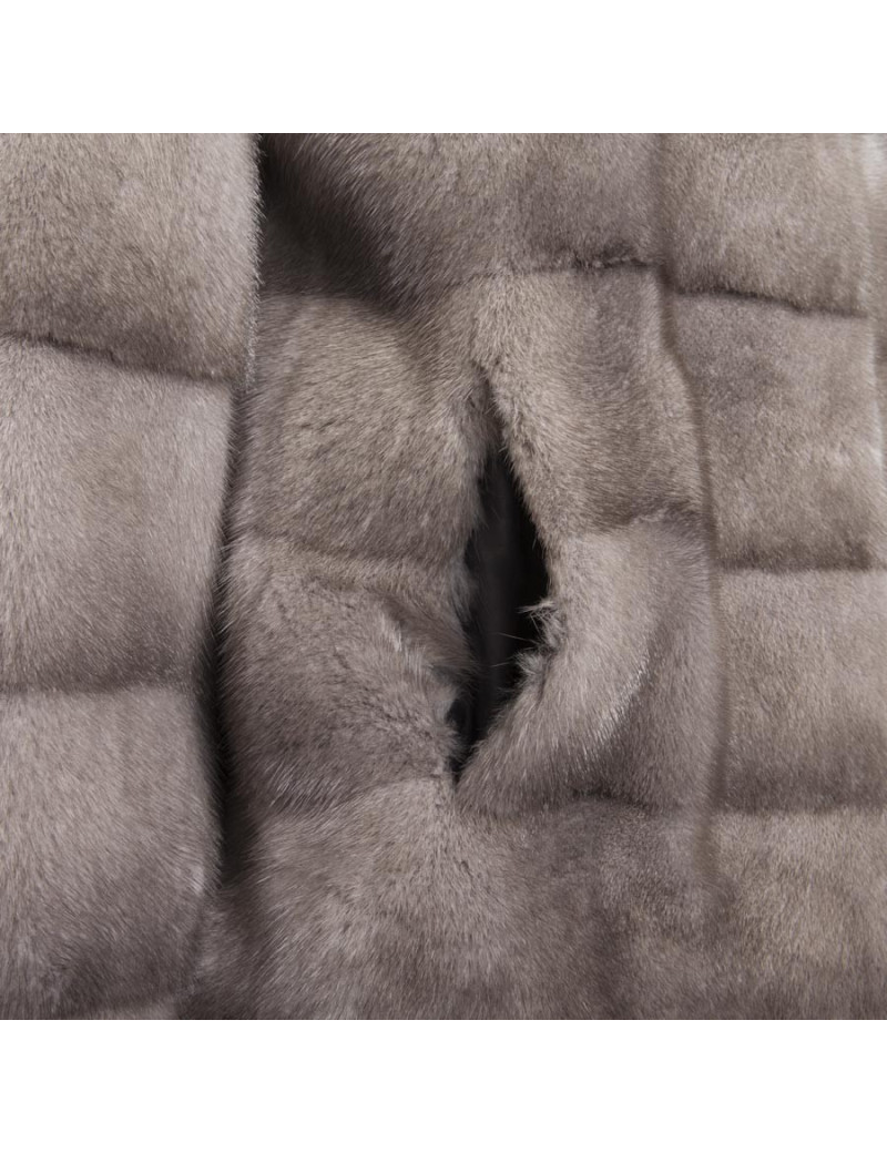 Veste RIZAL fourrure grise