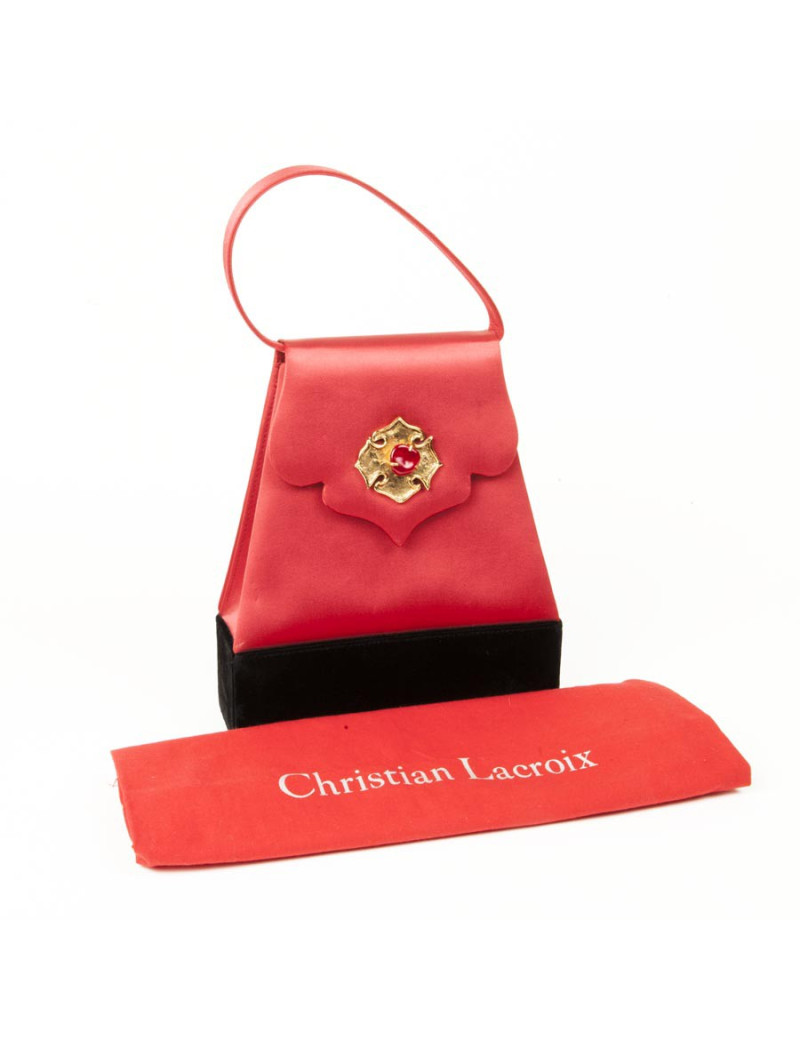 Sac du soir CHRISTIAN LACROIX satin rouge