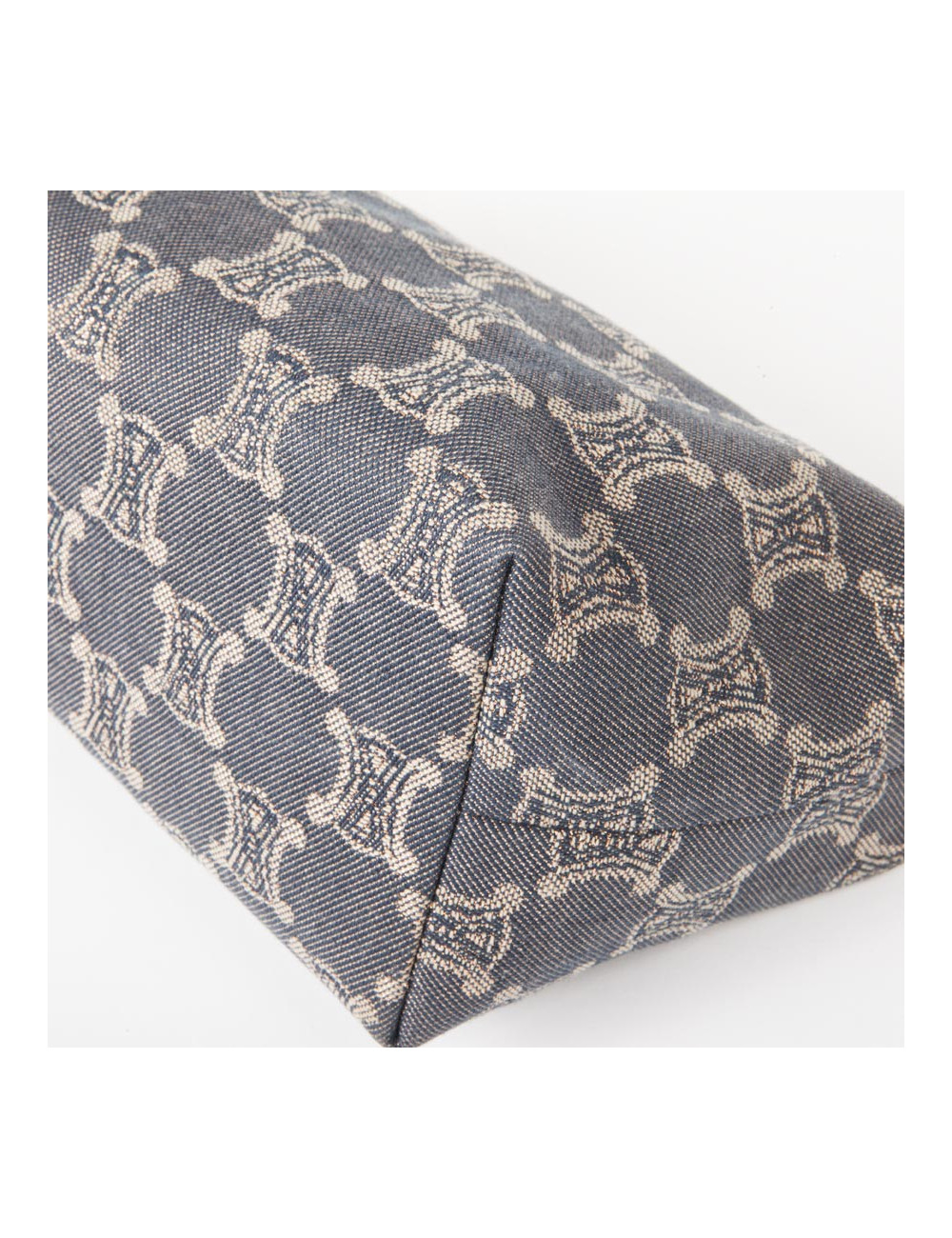 CÉLINE mini bag in blue denim monogram canvas and pink gold