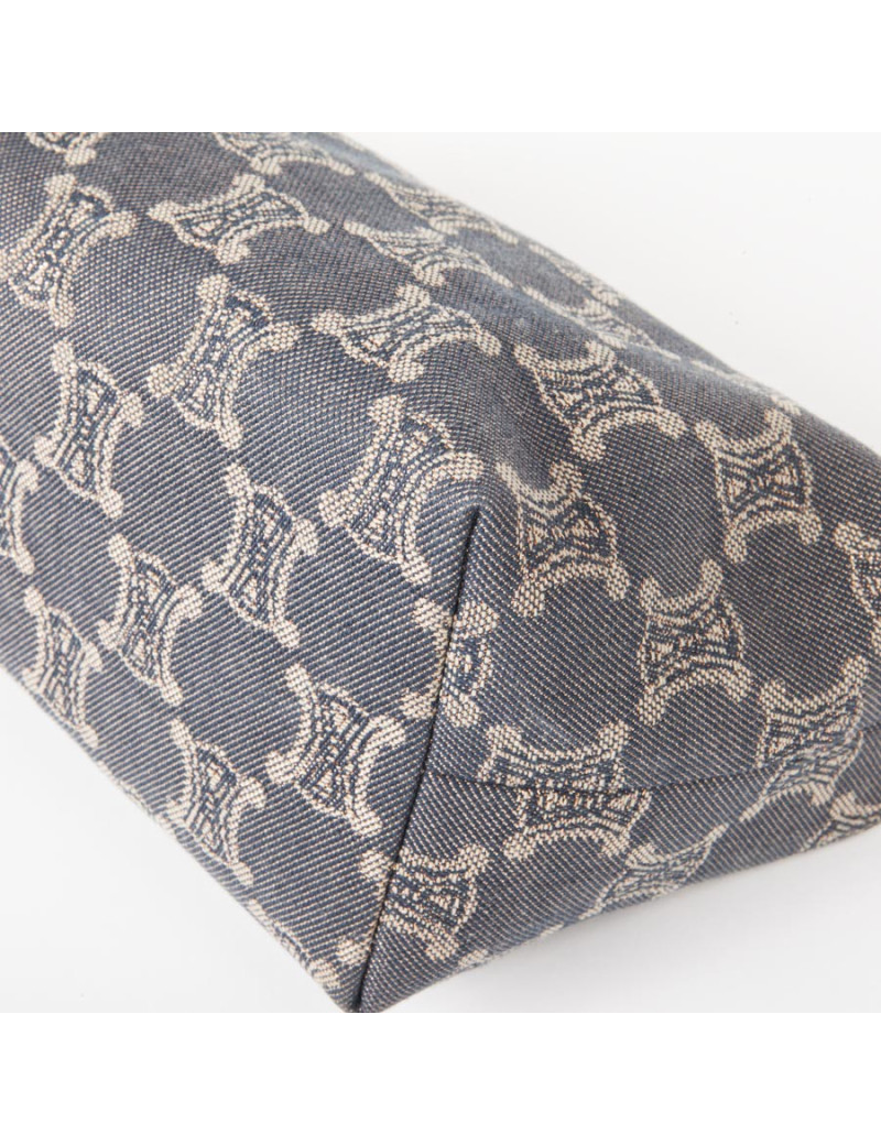 CÉLINE mini bag in blue denim monogram canvas and pink gold