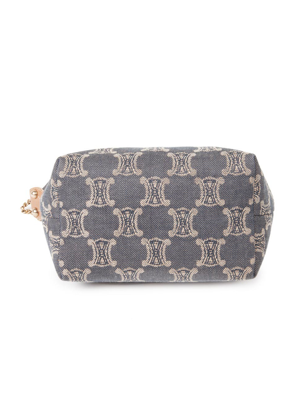 CÉLINE mini bag in blue denim monogram canvas and pink gold