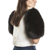 Unsigned sleeves in black fox fur