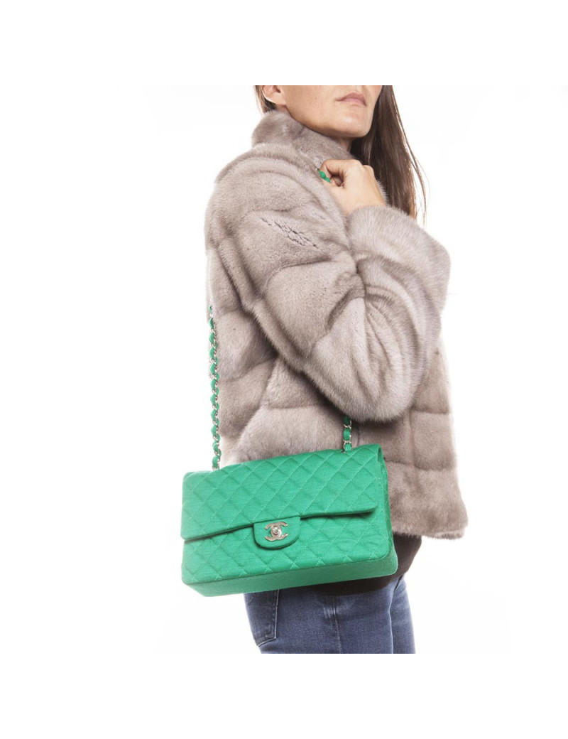 Sac CHANEL jersey vert