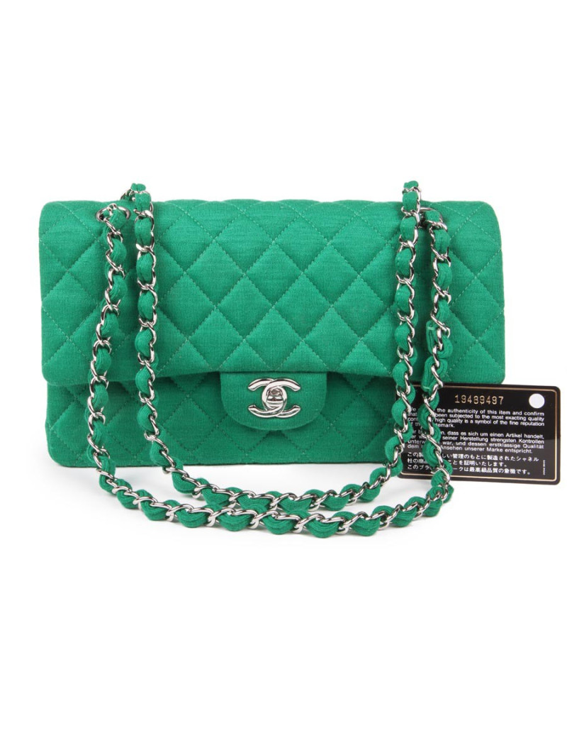 Sac 'Timeless' CHANEL jersey vert