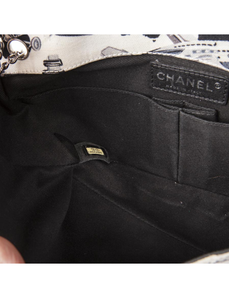 Sac 'Timeless' CHANEL toile motifs 'avion'
