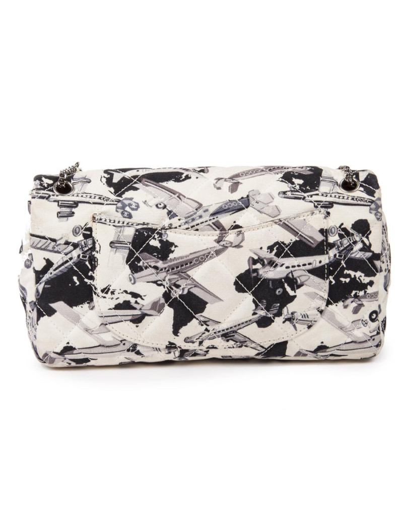 Sac 'Timeless' CHANEL toile motifs 'avion'