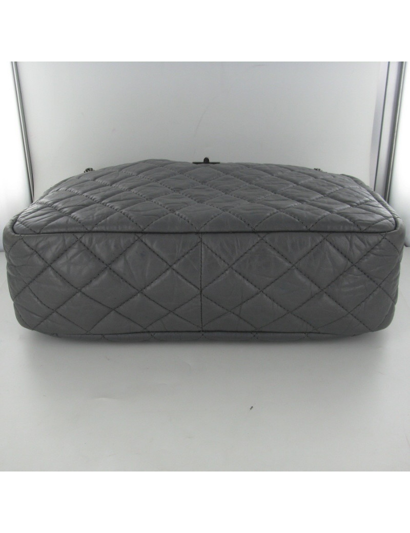 CAMERA cuir irisé gris anthracite CHANEL