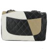 CHANEL Tricolor Jumbo double flap bag in quilted lambskin leather