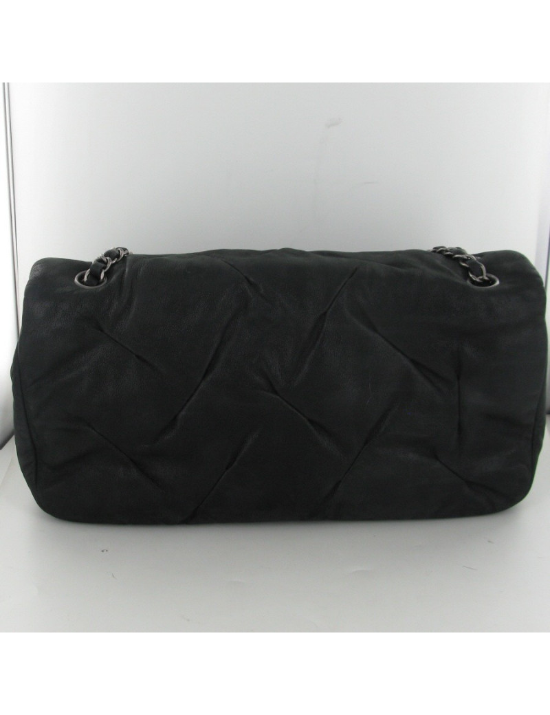 Jumbo en cuir irisé gris anthracite CHANEL