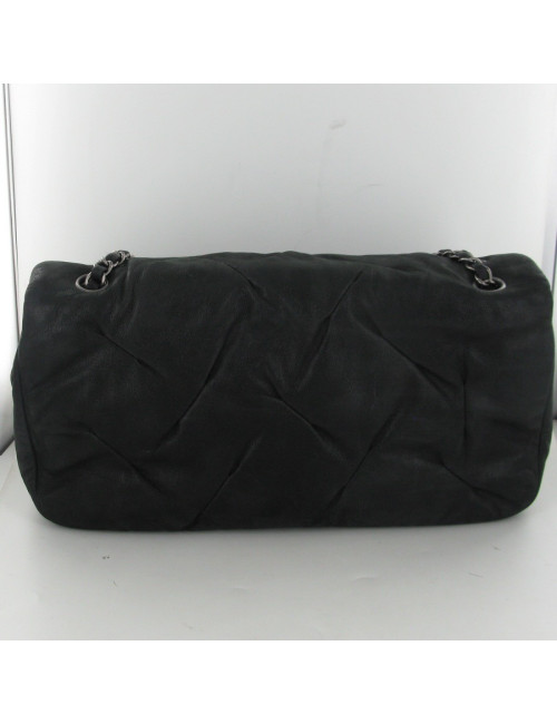 Jumbo en cuir irisé gris anthracite CHANEL