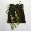 Boucles d'oreille clips GOOSSENS pendantes en métal doré et pierres fantaisies de couleur