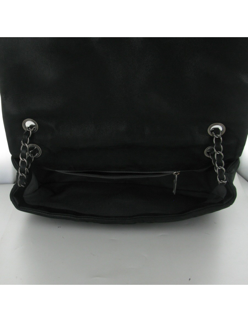 Jumbo en cuir irisé gris anthracite CHANEL