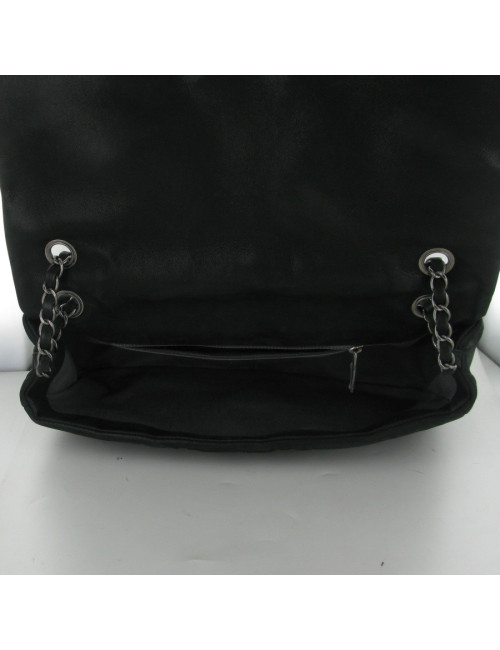 Jumbo en cuir irisé gris anthracite CHANEL