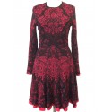 ALEXANDER MCQUEEN red and black dress in jacquard size L