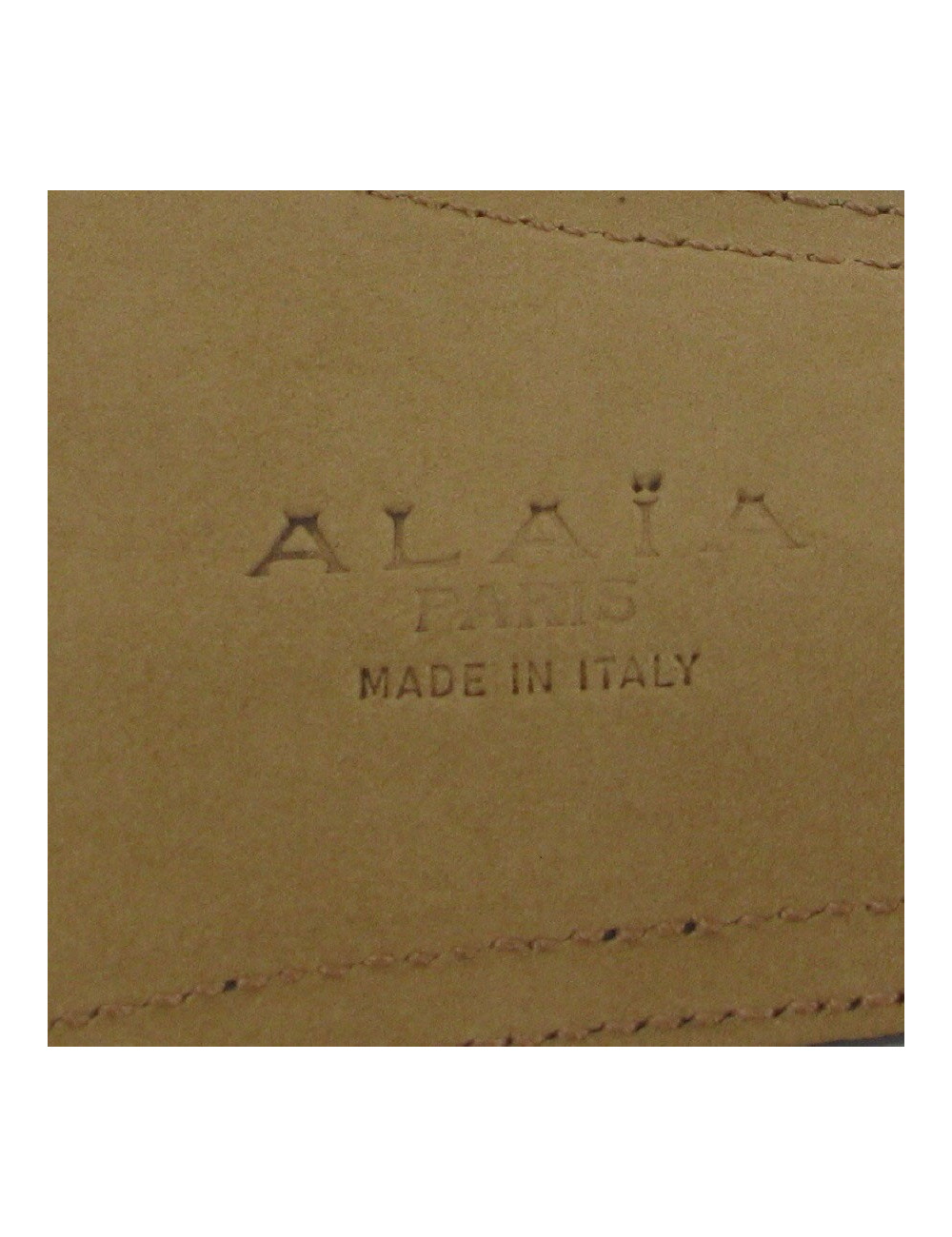 Ceinture cuir verni noir ALAIA