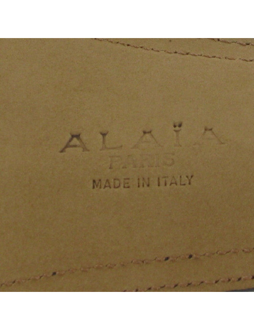 ALAÏA belt in black patent perforated leather size 85