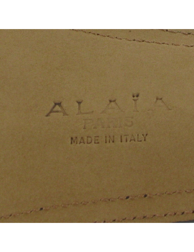 Ceinture cuir verni noir ALAIA