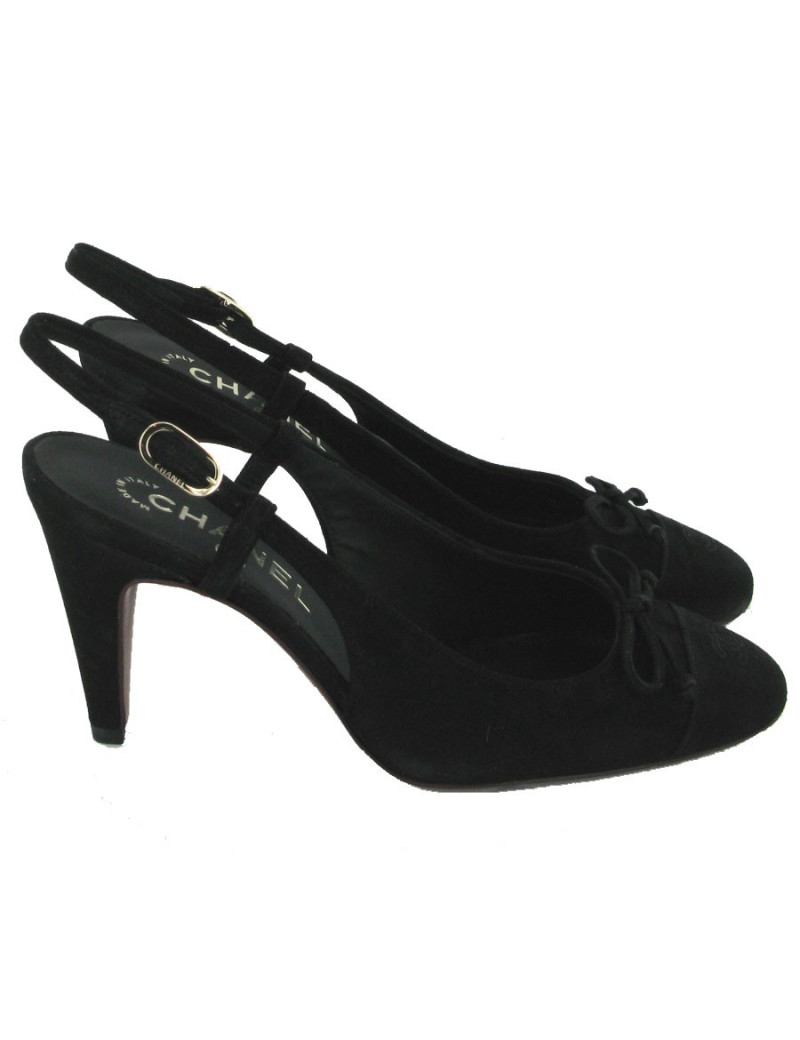 T37 CHANEL Black Suede pumps