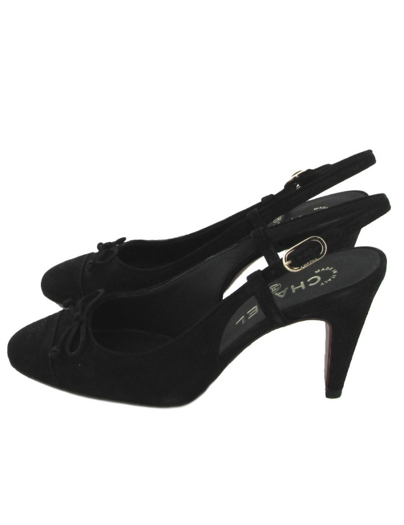 T37 CHANEL Black Suede pumps