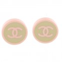 CHANEL ear in pink and beige resin clips