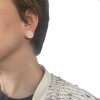 Boucles d'oreilles clips rose et gris CHANEL