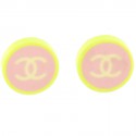 CHANEL ear yellow & pink plastic clips