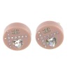 Pink old resin CHANEL ear clips