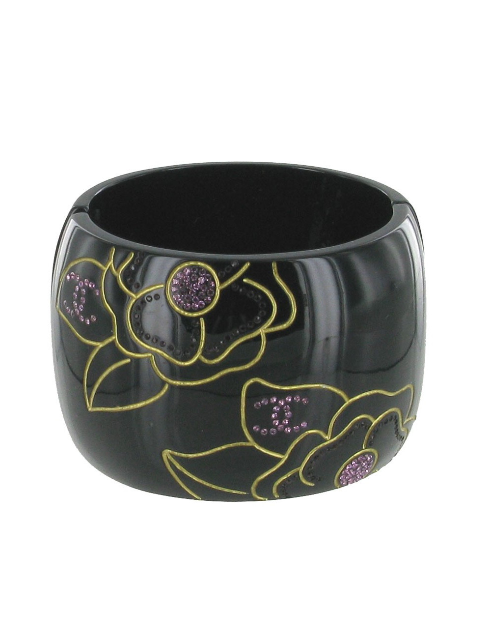 Manchette CHANEL fleures gravées