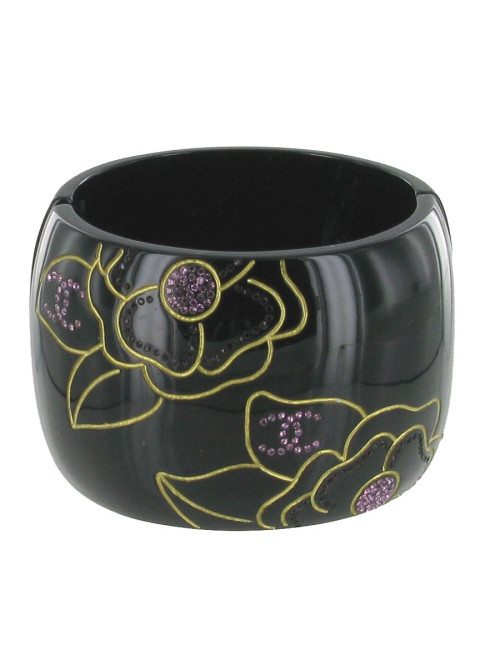 Manchette CHANEL fleures gravées