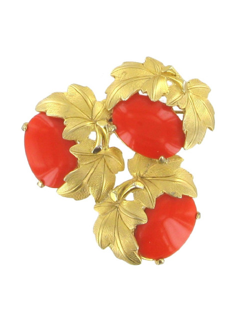 Broche vintage SCHIAPARELLI en pâte de verre 