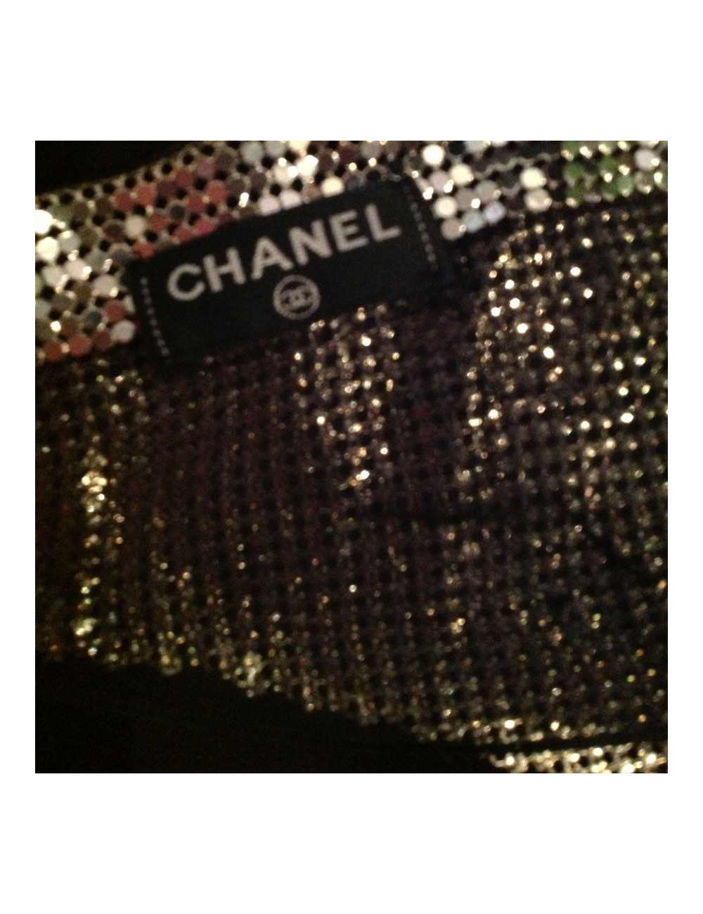 CHANEL sweater in black cashmere and removable neck chainmail