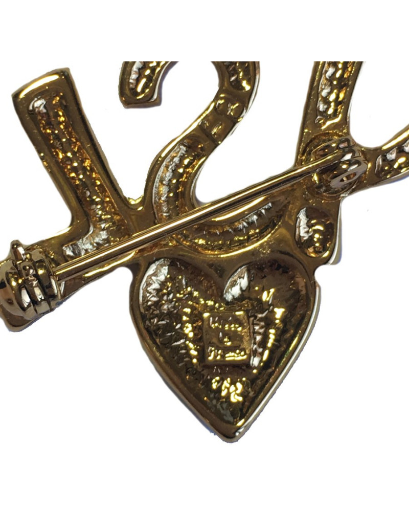 PIN YVES SAINT LAURENT YSL gold metal