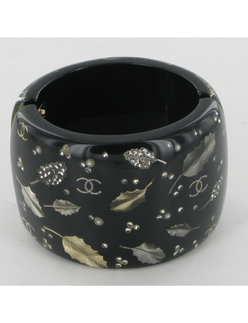 Manchette feuilles et strass CHANEL